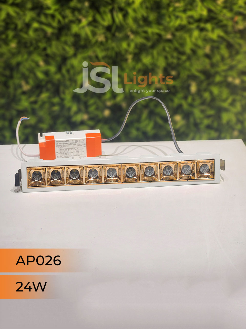24W White Linear Architectural Light Ceiling Spotlight with Rosegold Reflector and Driver (AP026)