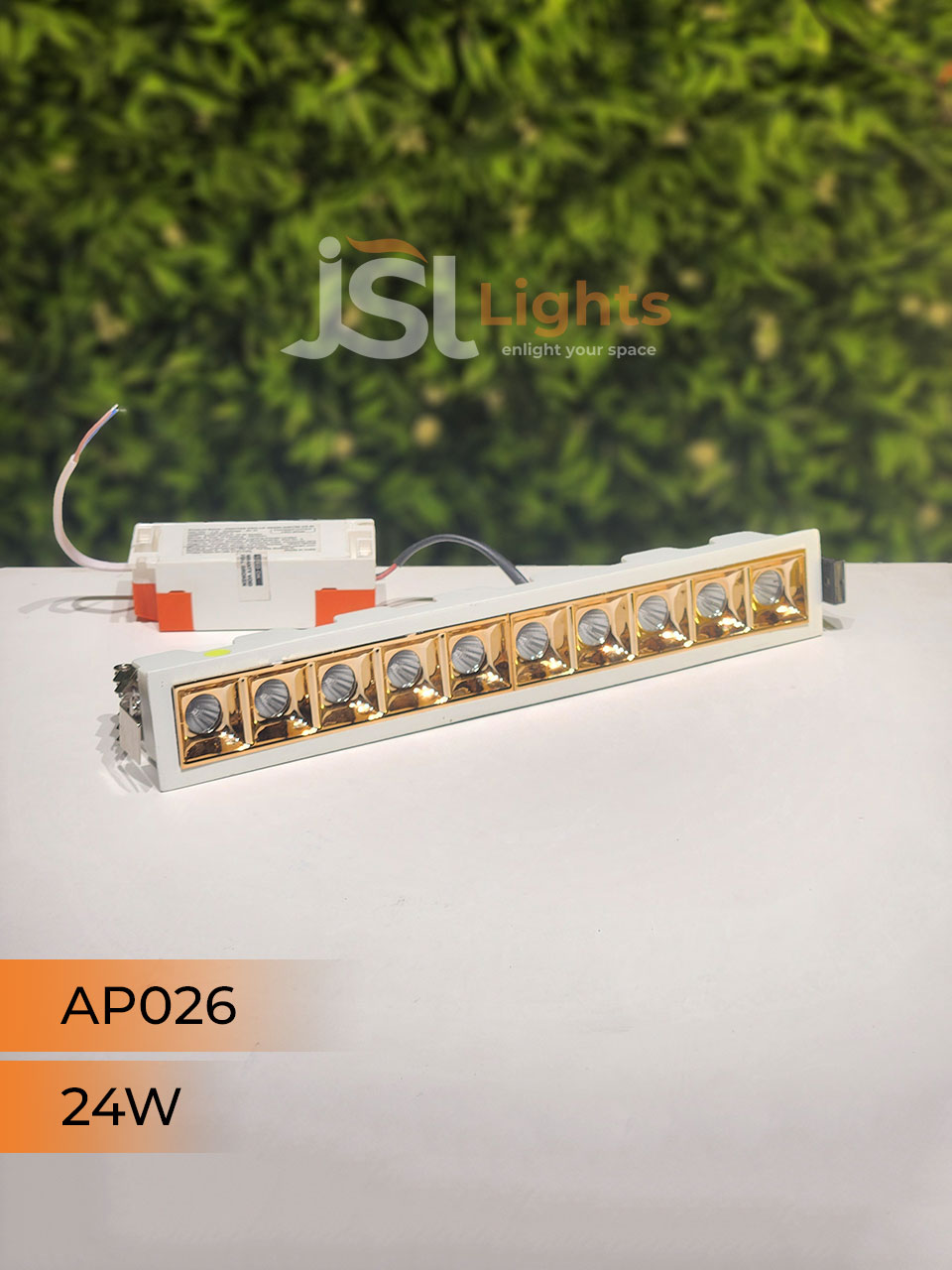 24W White Linear Architectural Light Ceiling Spotlight with Rosegold Reflector and Driver (AP026)