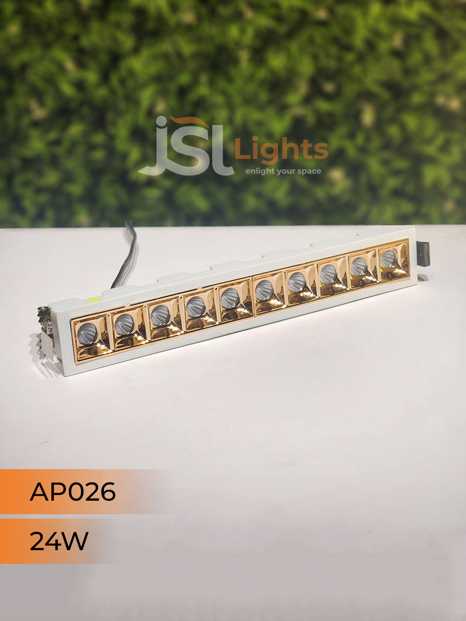24W White Linear Architectural Light Ceiling Spotlight with Rosegold Reflector and Driver (AP026)