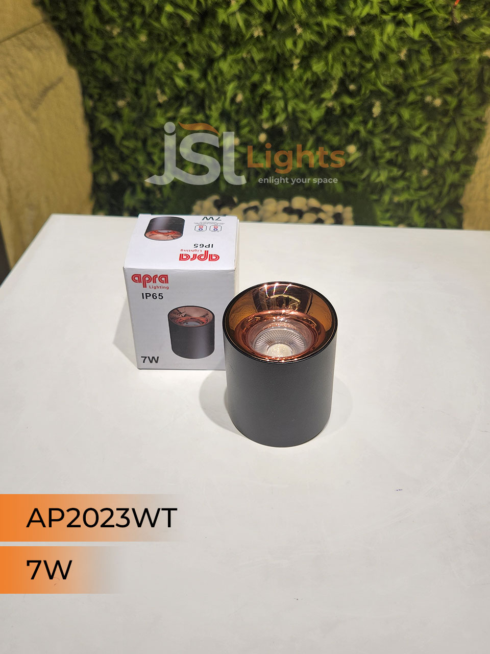 7W AP 2023WT Round Surface Cylindrical Light Black Body Rose Gold Reflector