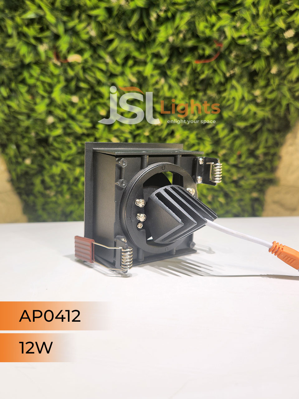 AP 0412 12W Black Square Recessed Linear COB Ceiling Downlight with Apra Driver