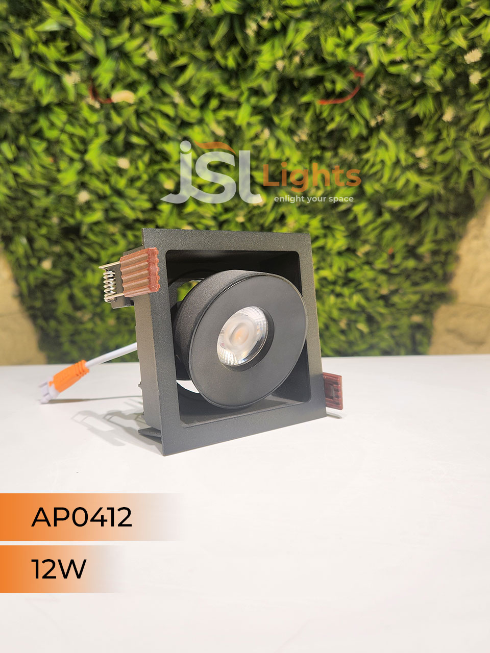 AP 0412 12W Black Square Recessed Linear COB Ceiling Downlight with Apra Driver