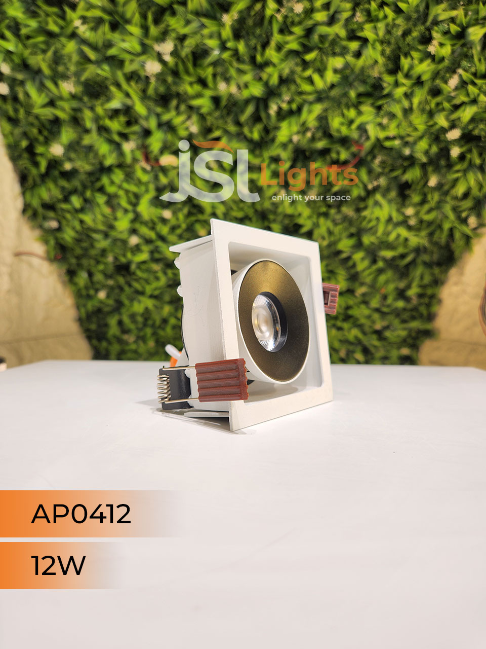 AP 0412 12W White Square Recessed Linear COB Ceiling Downlight with Apra Driver