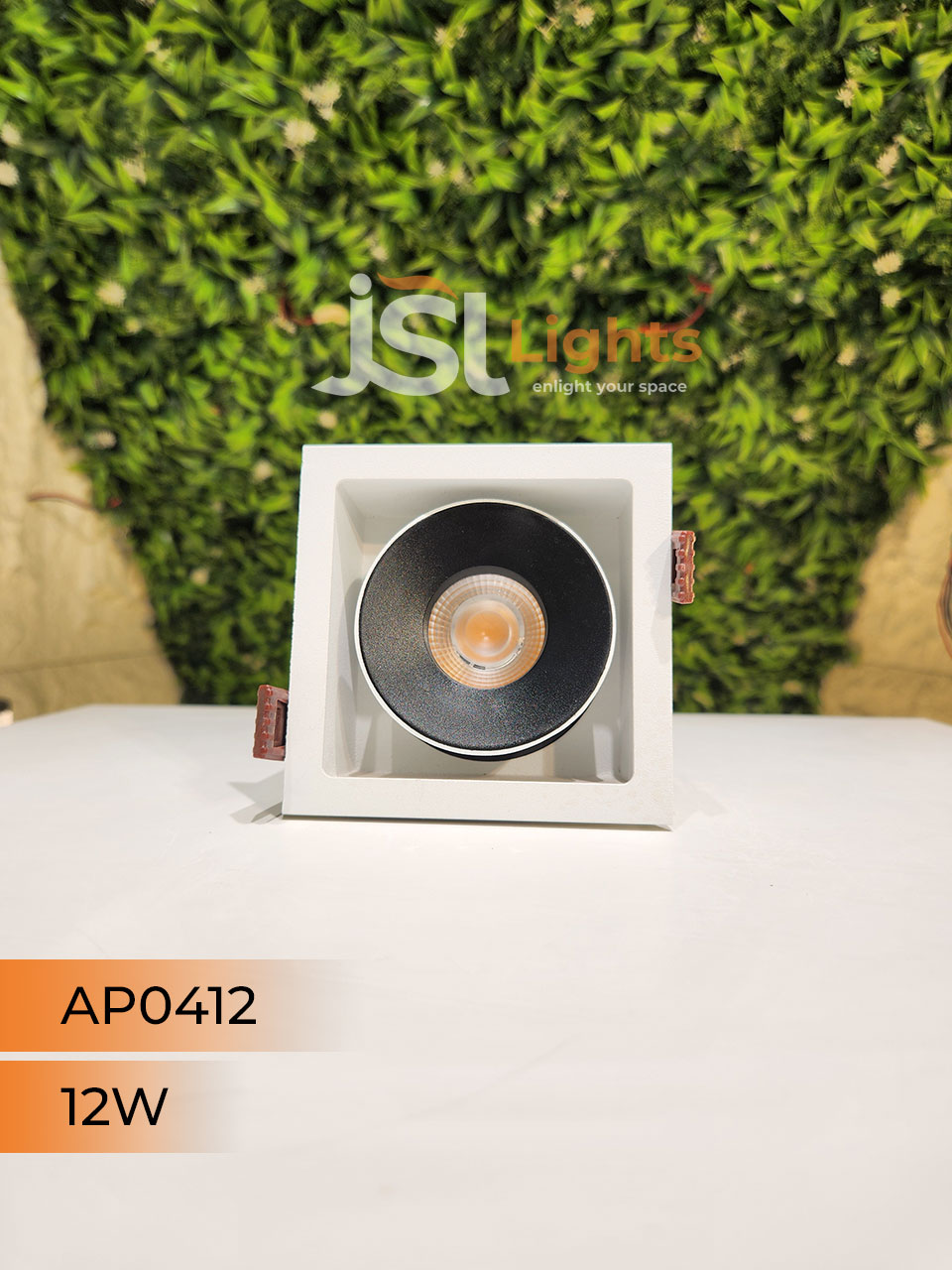AP 0412 12W White Square Recessed Linear COB Ceiling Downlight with Apra Driver