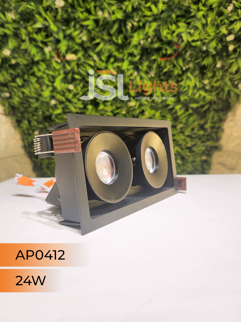 AP 0412 24W Black Square Recessed Linear COB Ceiling Downlight with Apra Driver