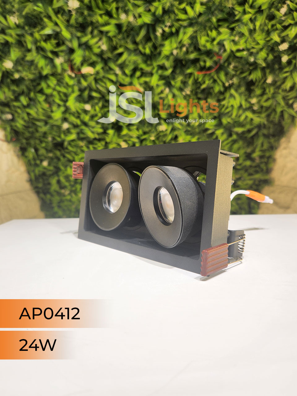 AP 0412 24W Black Square Recessed Linear COB Ceiling Downlight with Apra Driver