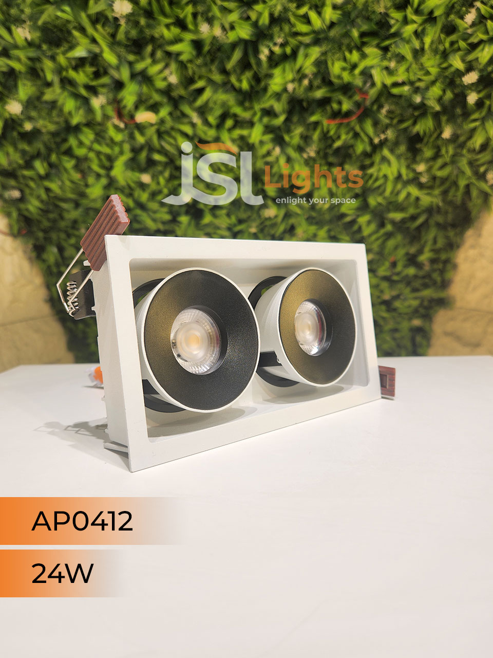 AP 0412 24W White Square Recessed Linear COB Ceiling Downlight with Apra Driver