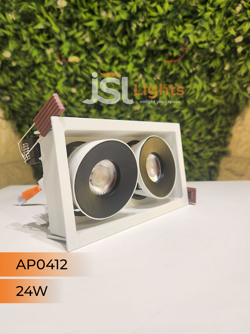 AP 0412 24W White Square Recessed Linear COB Ceiling Downlight with Apra Driver
