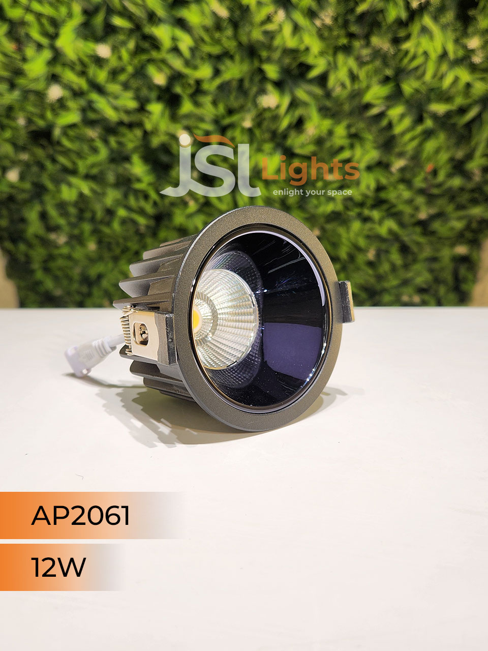 AP 2061 12W Black Deep Recessed Wall Mounted COB Ceiling Downlight PB & GD Reflector