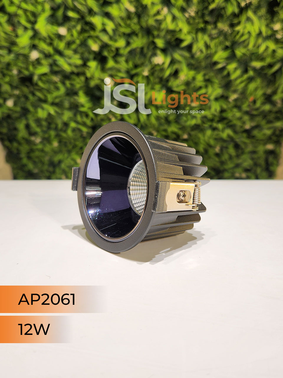 AP 2061 12W Black Deep Recessed Wall Mounted COB Ceiling Downlight PB & GD Reflector