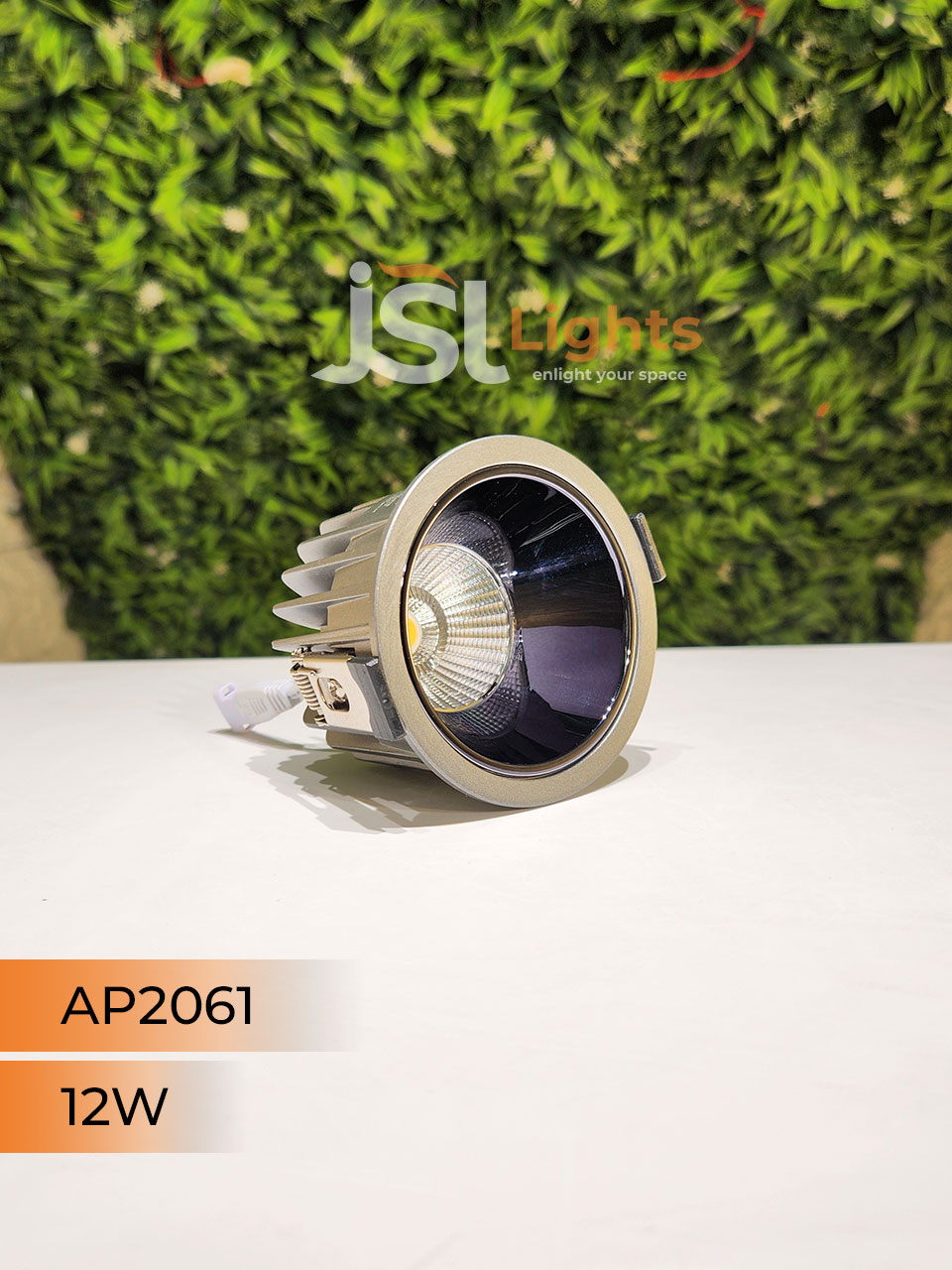 AP 2061 12W Silver Deep Recessed Wall Mounted COB Ceiling Downlight PB and GD Reflector