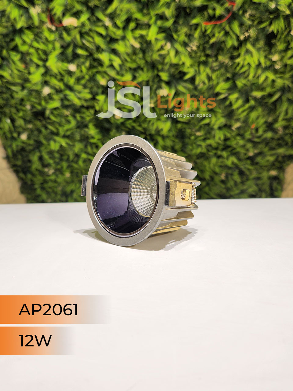 AP 2061 12W Silver Deep Recessed Wall Mounted COB Ceiling Downlight PB and GD Reflector