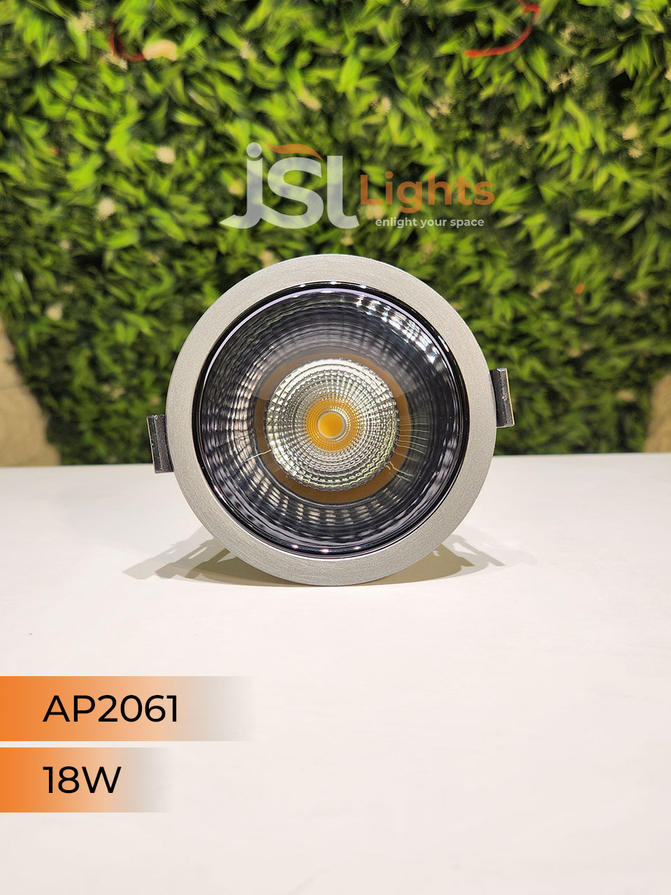 AP 2061 18W Silver Deep Recessed Wall Mounted COB Ceiling Downlight PB and GD Reflector