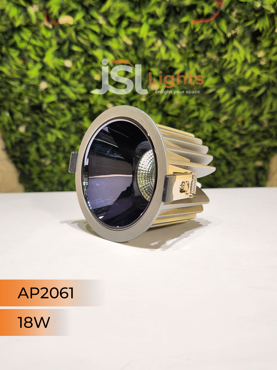 AP 2061 18W Silver Deep Recessed Wall Mounted COB Ceiling Downlight PB and GD Reflector