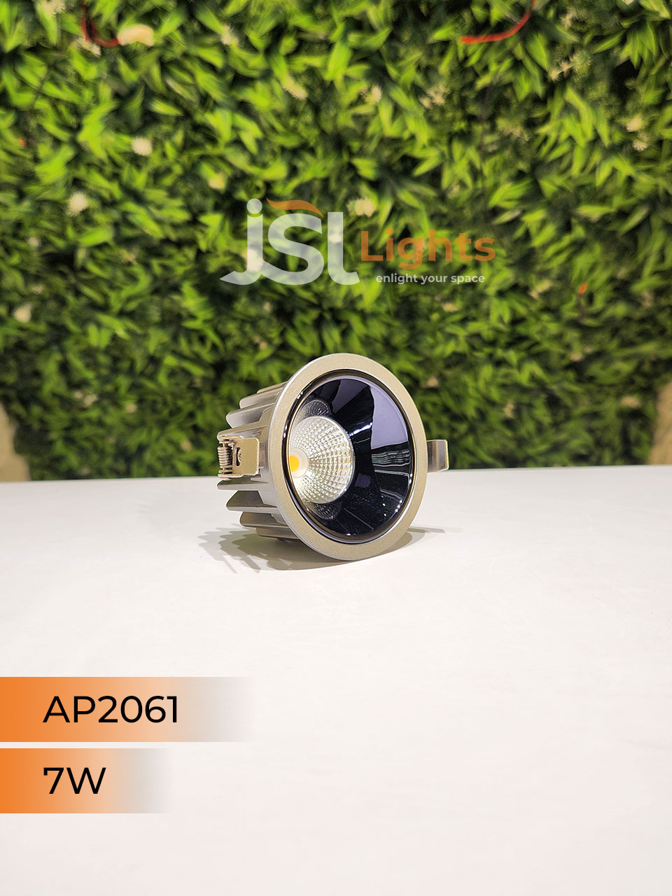 AP 2061 7W Silver Deep Recessed Wall Mounted COB Ceiling Downlight PB and GD Reflector