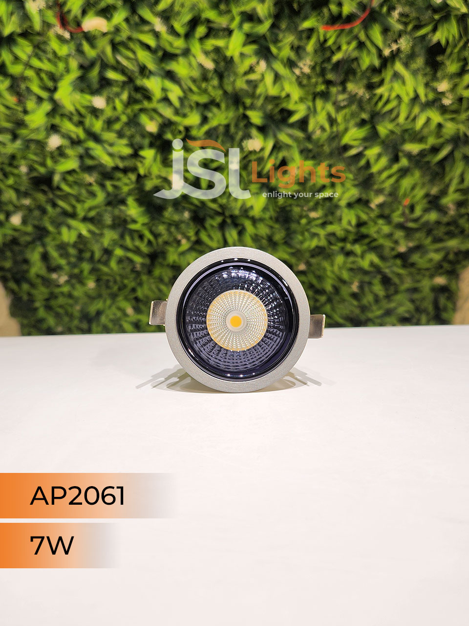 AP 2061 7W Silver Deep Recessed Wall Mounted COB Ceiling Downlight PB and GD Reflector