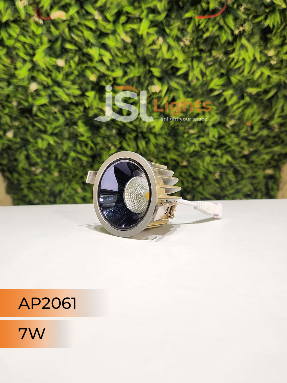 AP 2061 7W Silver Deep Recessed Wall Mounted COB Ceiling Downlight PB and GD Reflector