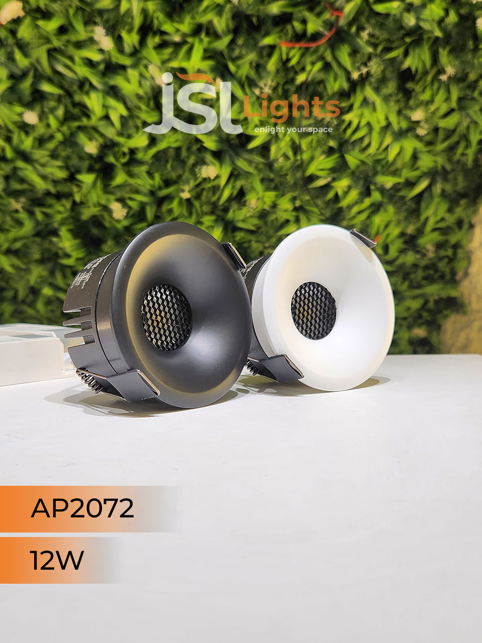 AP 2072 12W Black Round Deep Recessed COB Downlight with Apra Driver
