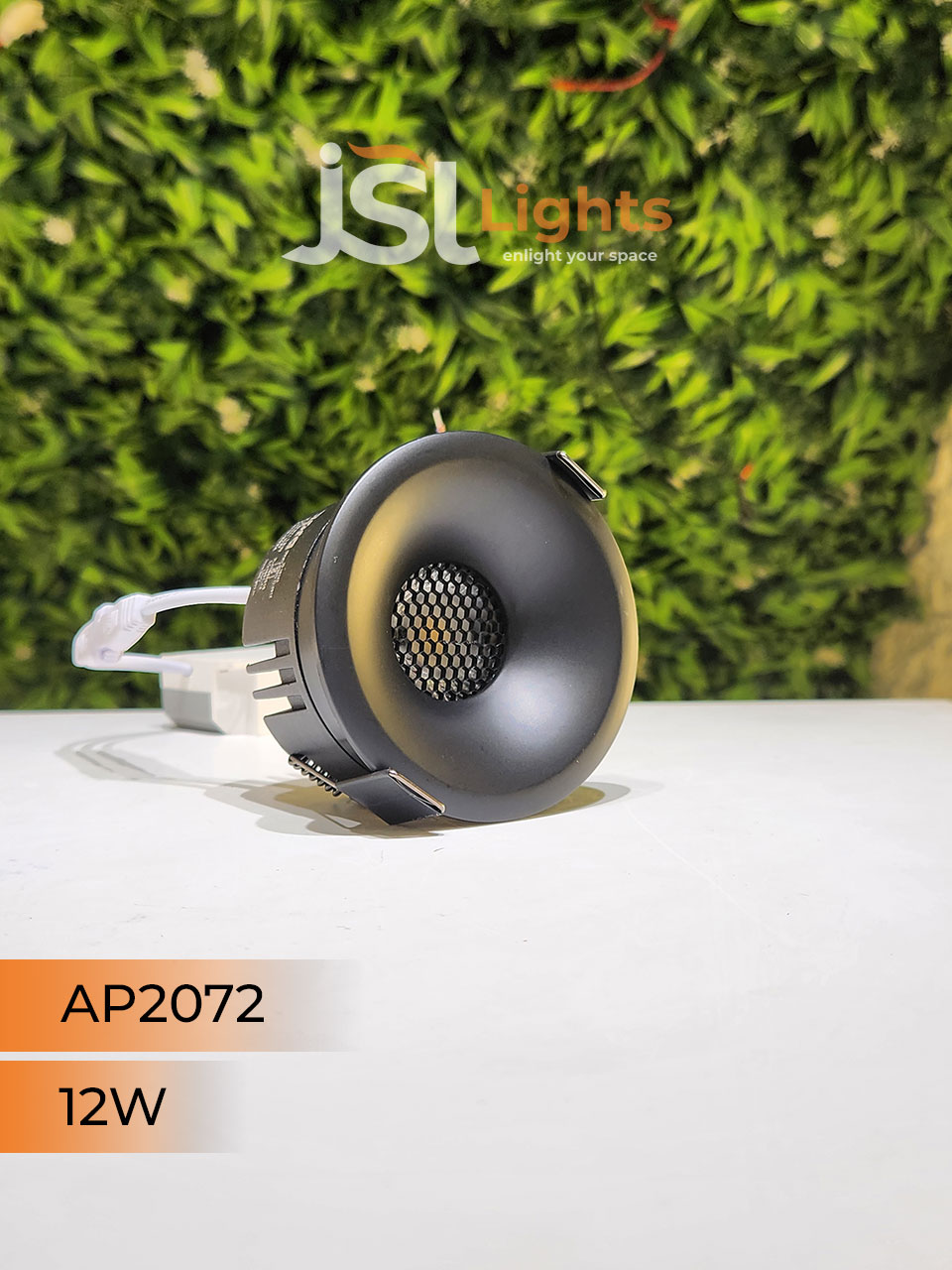 AP 2072 12W Black Round Deep Recessed COB Downlight with Apra Driver