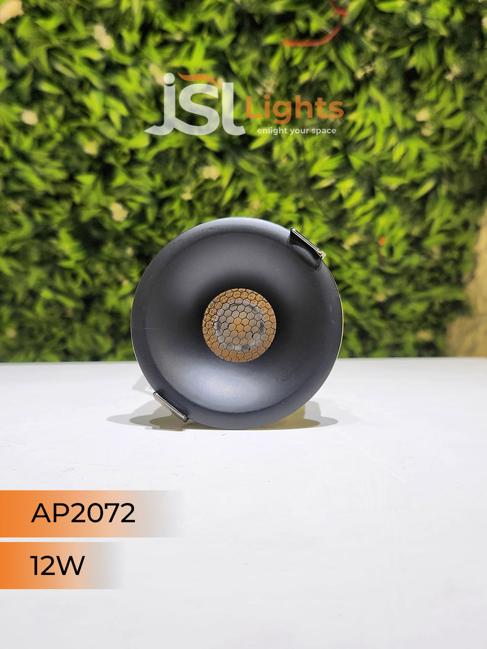 AP 2072 12W Black Round Deep Recessed COB Downlight with Apra Driver