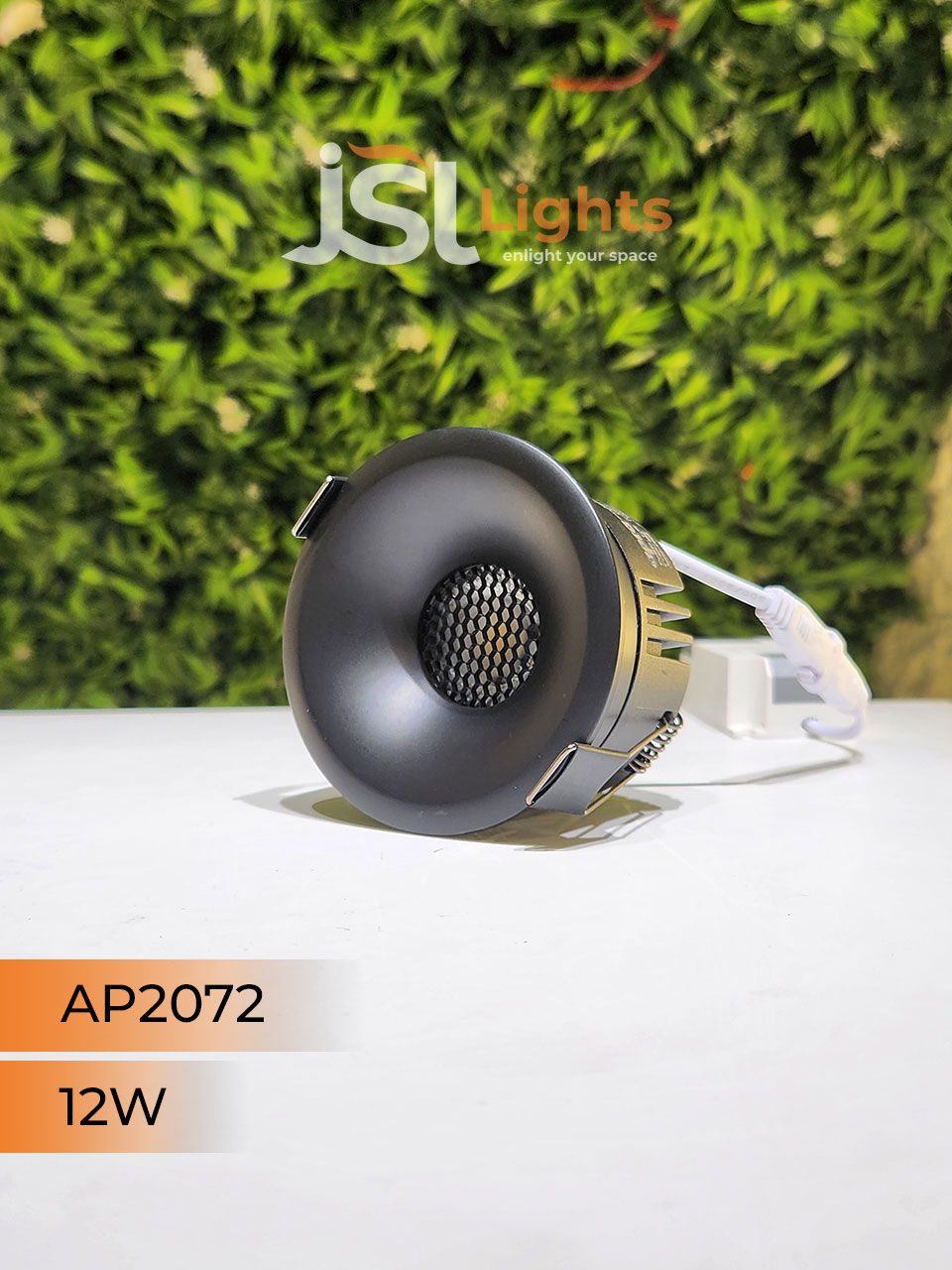 AP 2072 12W Black Round Deep Recessed COB Downlight with Apra Driver