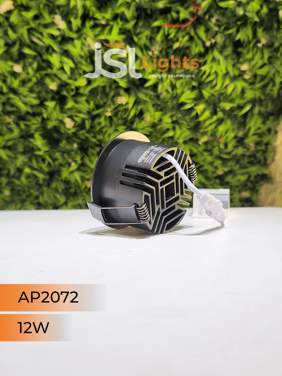 AP 2072 12W Black Round Deep Recessed COB Downlight with Apra Driver
