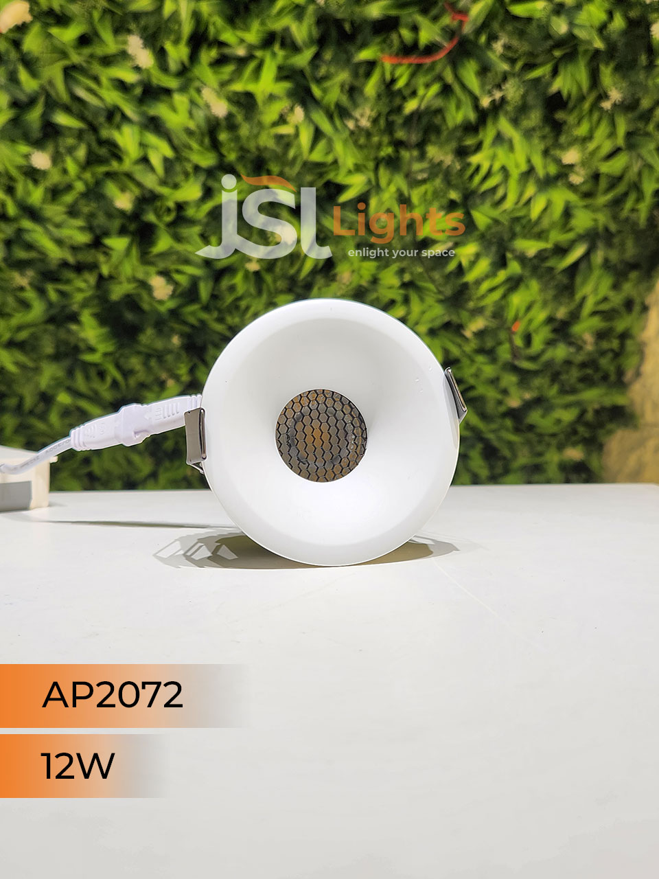 AP 2072 12W White Round Deep Recessed COB Downlight with Apra Driver