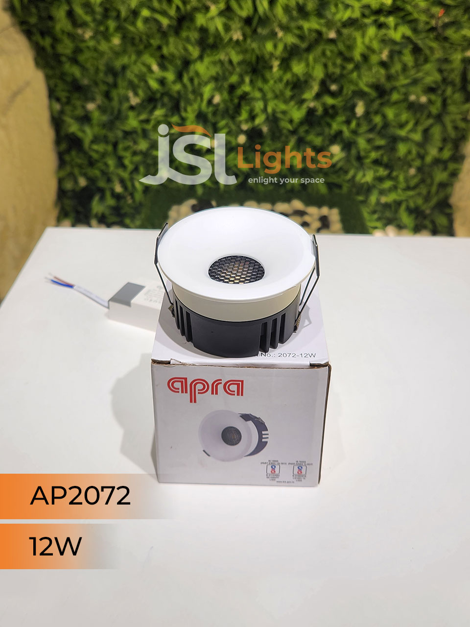 AP 2072 12W White Round Deep Recessed COB Downlight with Apra Driver