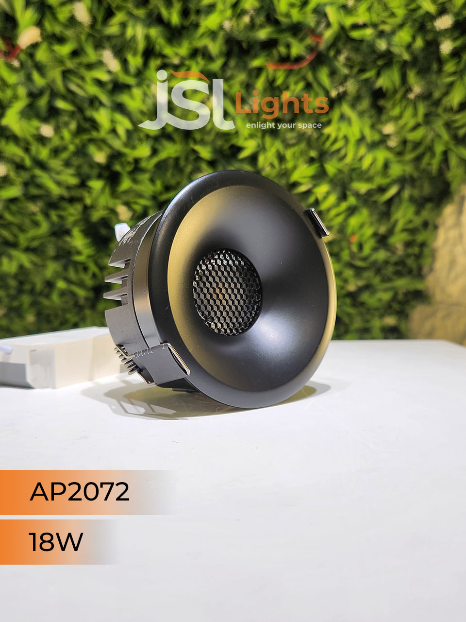 AP 2072 18W Black Round Deep Recessed COB Downlight with Apra Driver