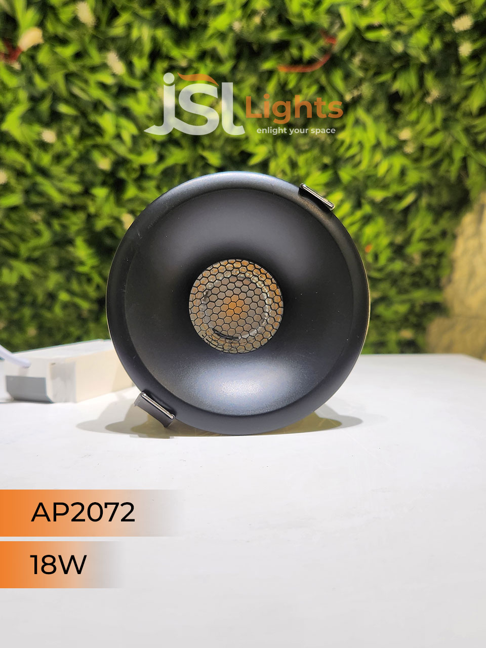 AP 2072 18W Black Round Deep Recessed COB Downlight with Apra Driver