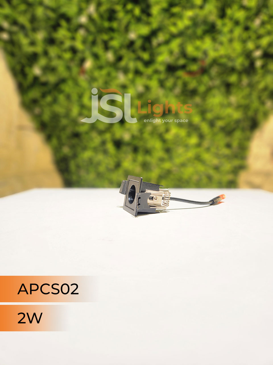 APCS 02 2W Black Linea Recessed COB Spotlight with Apra Driver