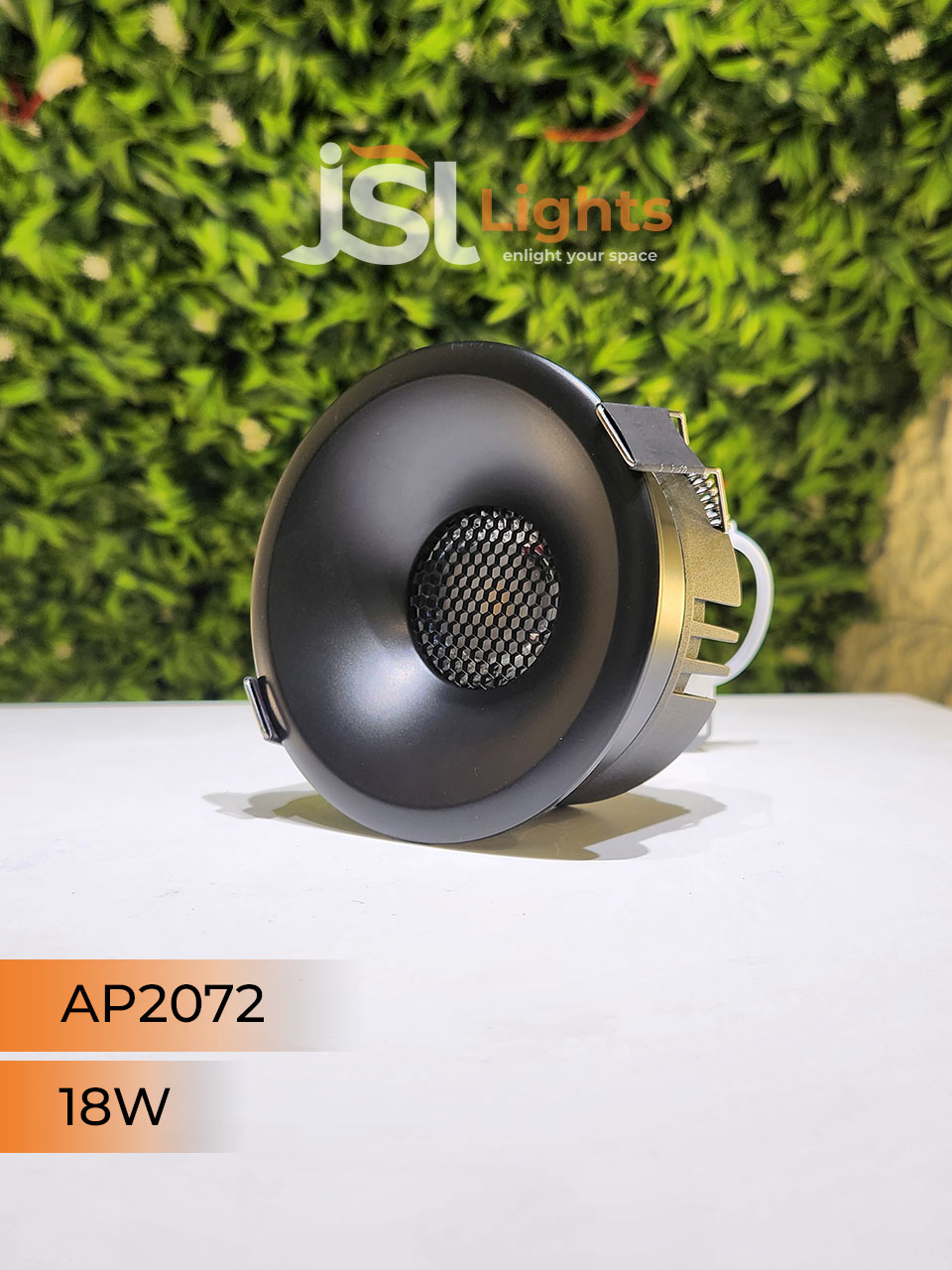 AP 2072 18W Black Round Deep Recessed COB Downlight with Apra Driver