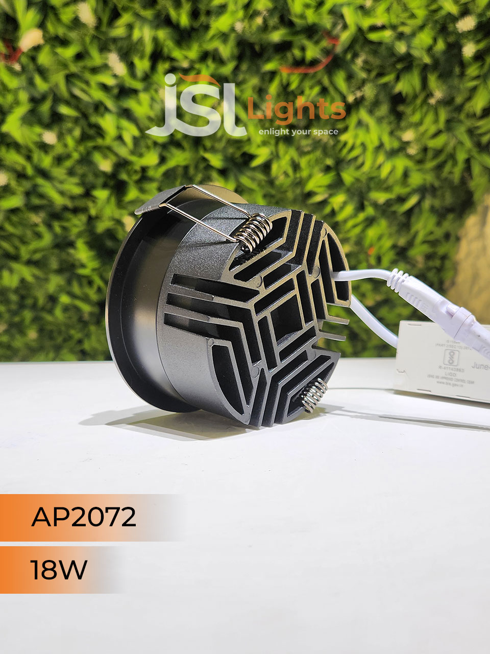 AP 2072 18W Black Round Deep Recessed COB Downlight with Apra Driver