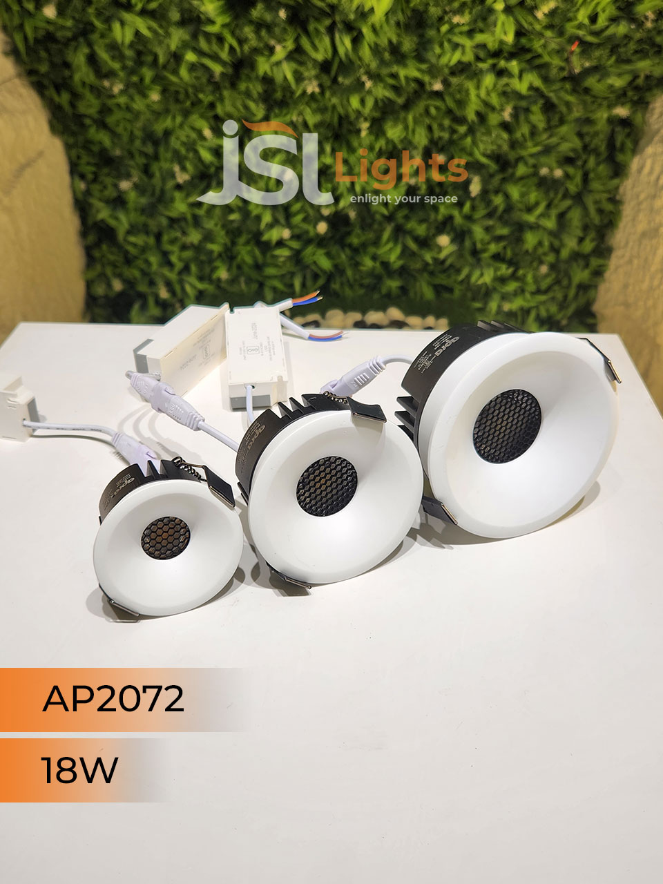 AP 2072 18W White Round Deep Recessed COB Downlight with Apra Driver