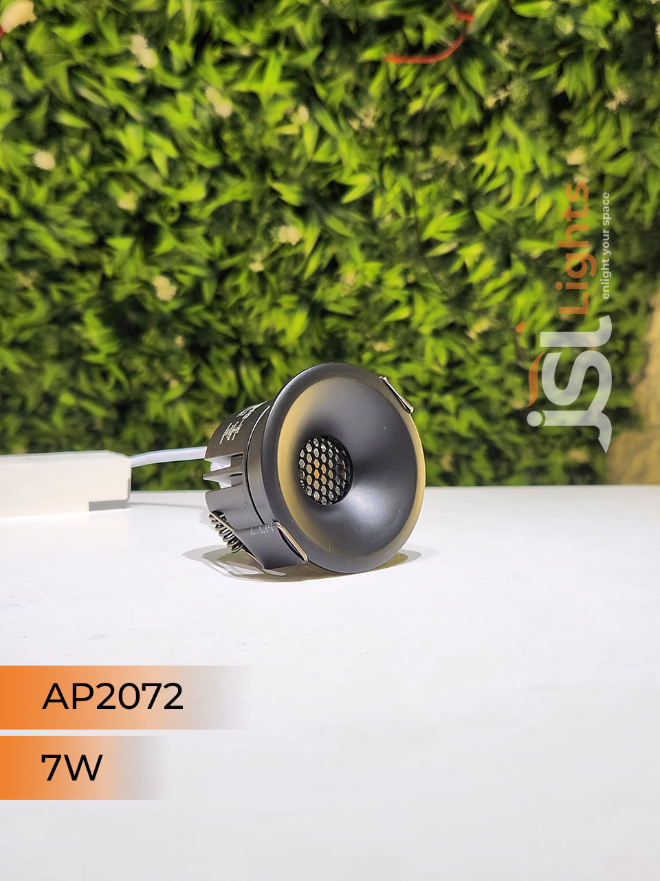 AP 2072 7W Black Round Deep Recessed COB Downlight with Apra Driver