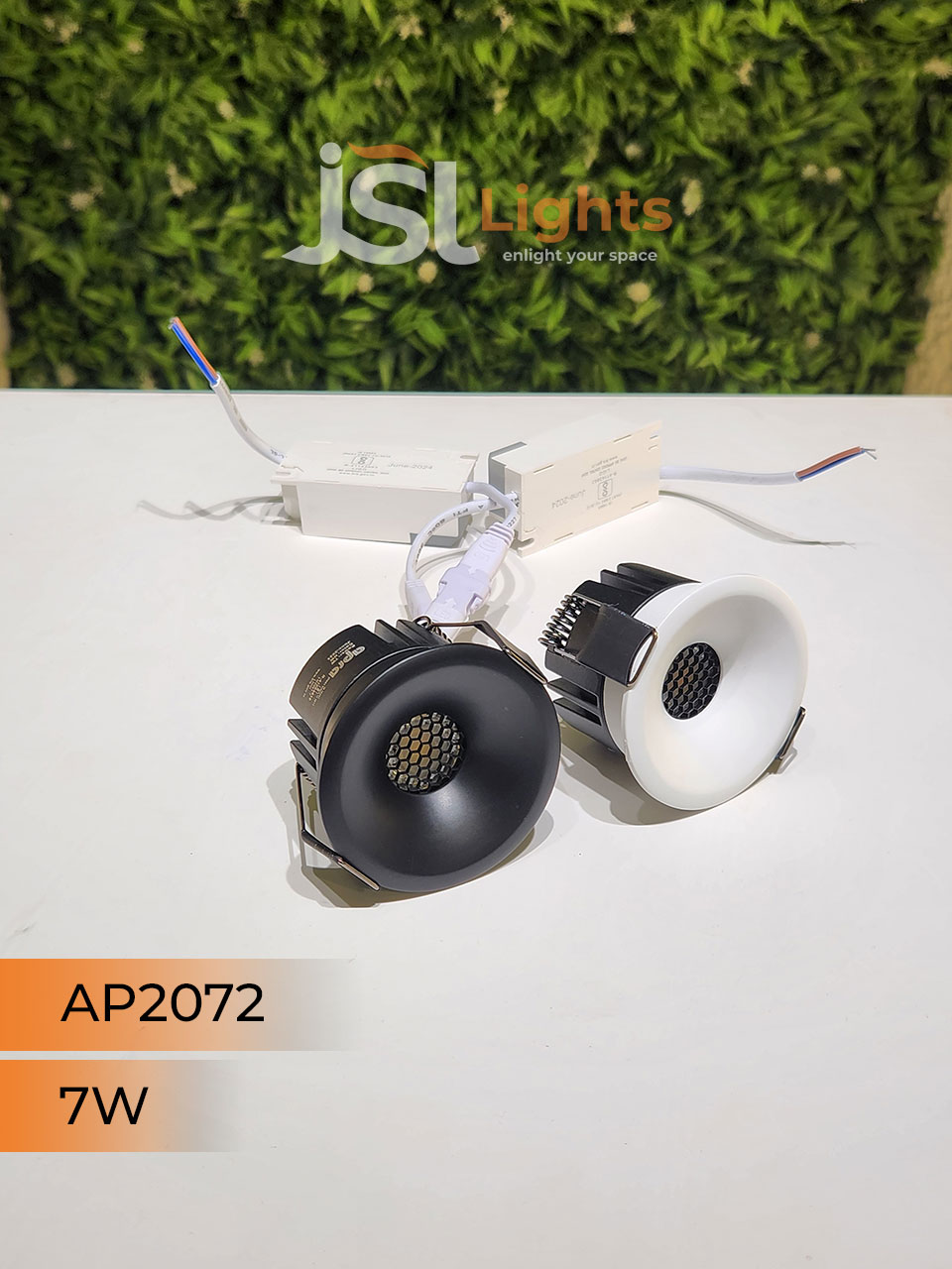 AP 2072 7W Black Round Deep Recessed COB Downlight with Apra Driver
