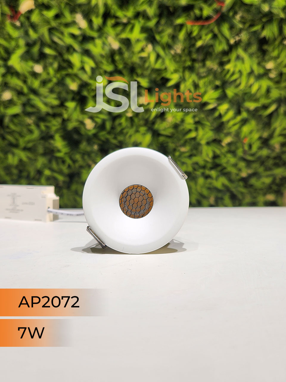 AP 2072 7W White Round Deep Recessed COB Downlight with Apra Driver