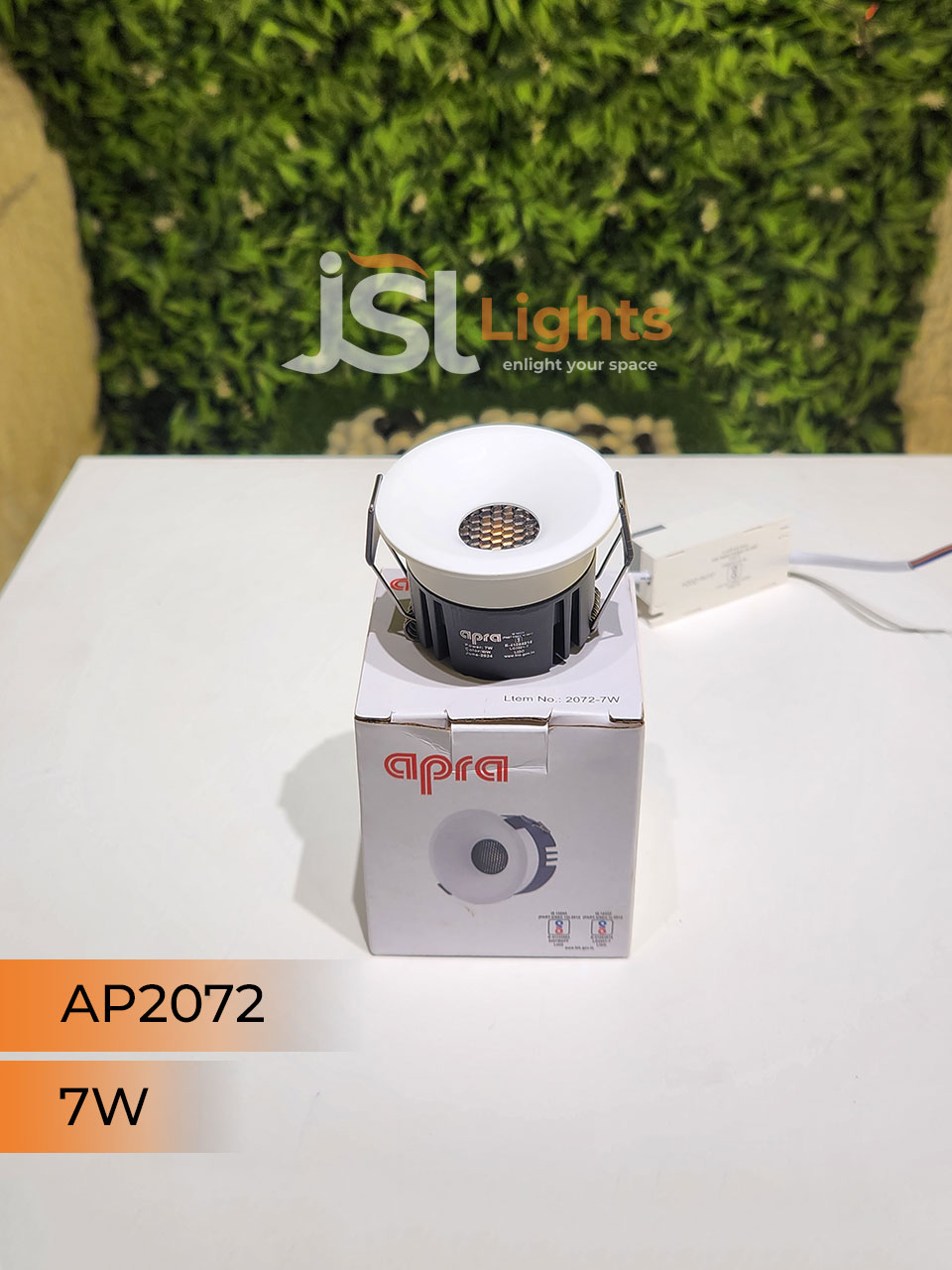 AP 2072 7W White Round Deep Recessed COB Downlight with Apra Driver