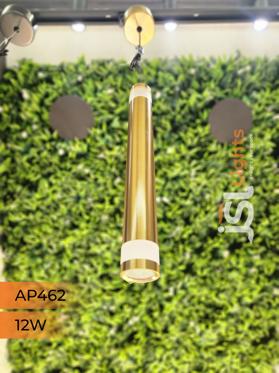 AP 462 12W Gold Surface Hanging Light for Home Ceiling Pendant Light 3CCT with Hanging Wire