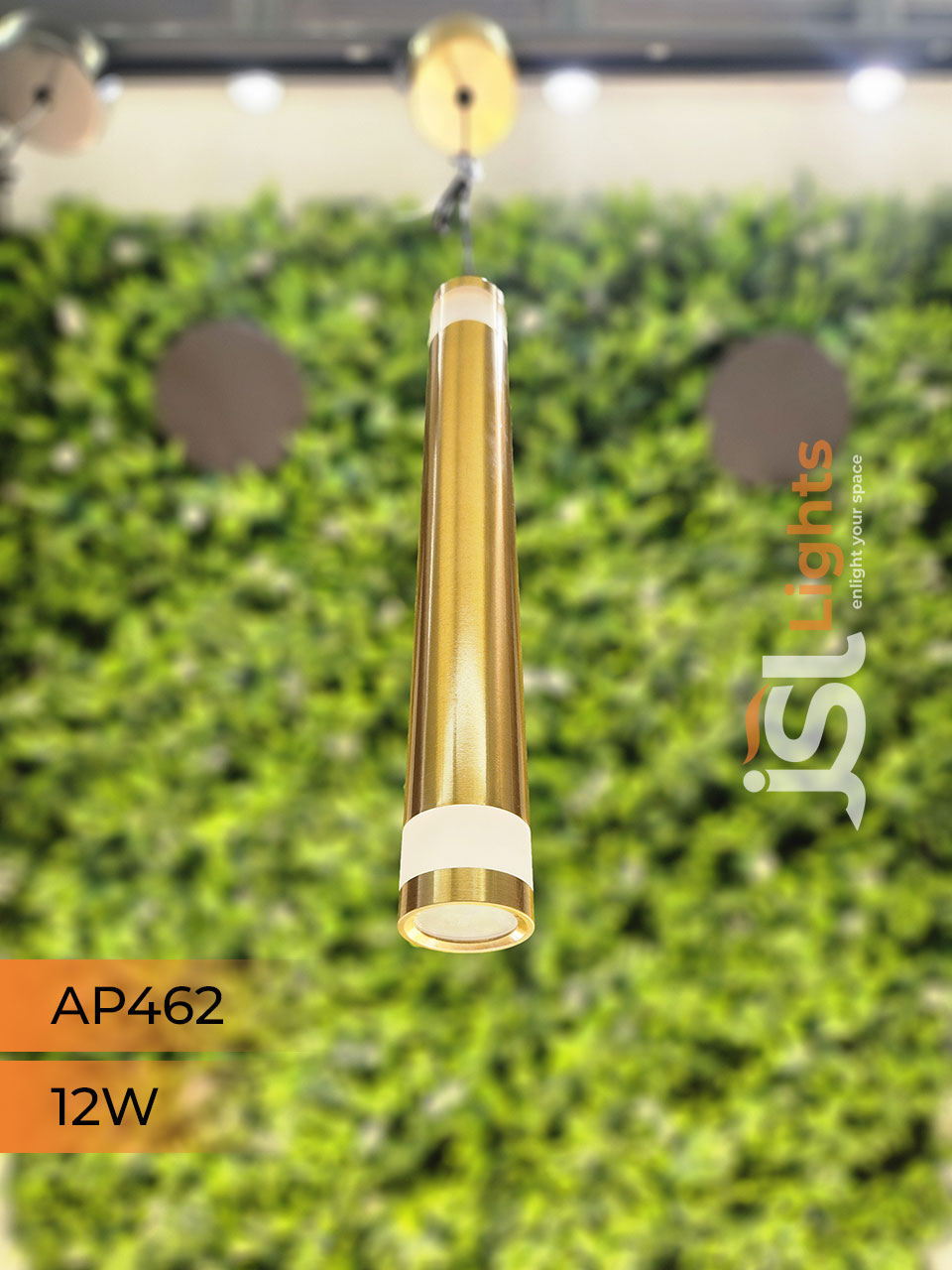 AP 462 12W Gold Surface Hanging Light for Home Ceiling Pendant Light 3CCT with Hanging Wire