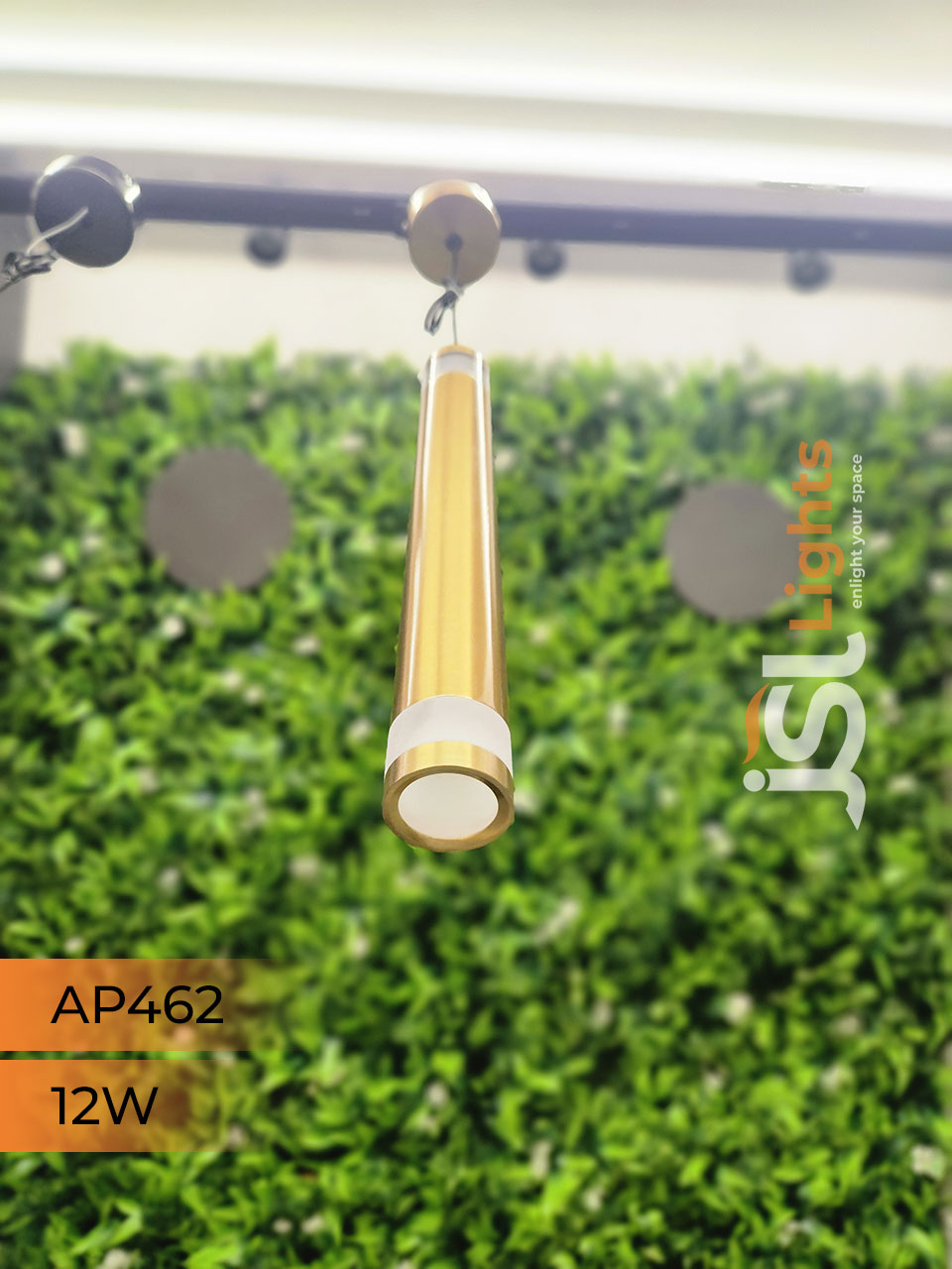 AP 462 12W Gold Surface Hanging Light for Home Ceiling Pendant Light 3CCT with Hanging Wire