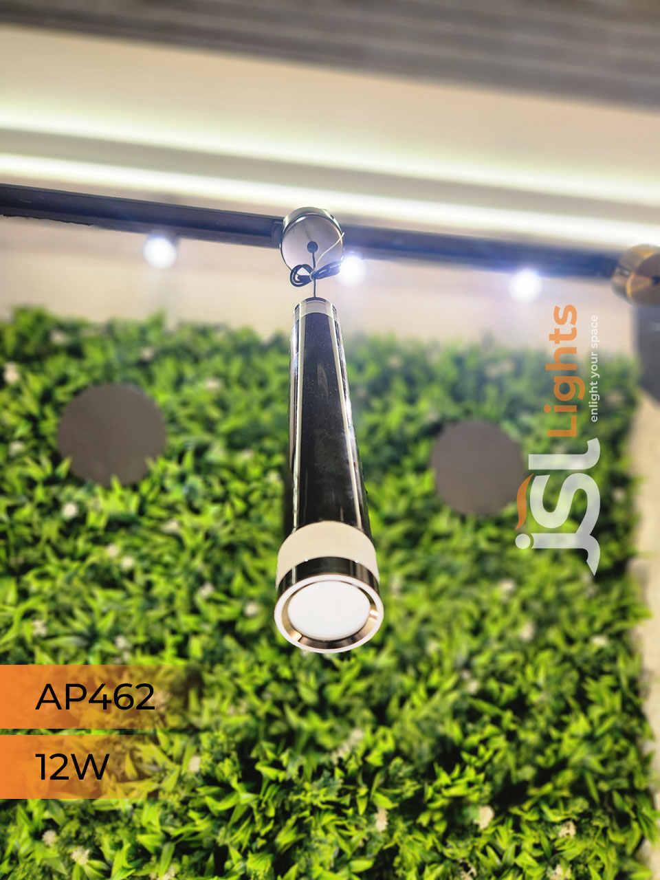 AP 462 12W Pearl Black Surface Hanging Light for Home Ceiling Pendant Light 3CCT with Hanging Wire