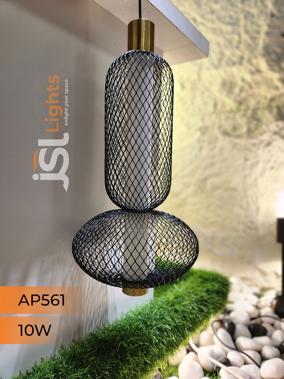 AP 561 10W Black Gold Surface Hanging Light for Home Ceiling Pendant Light with Hanging Wire