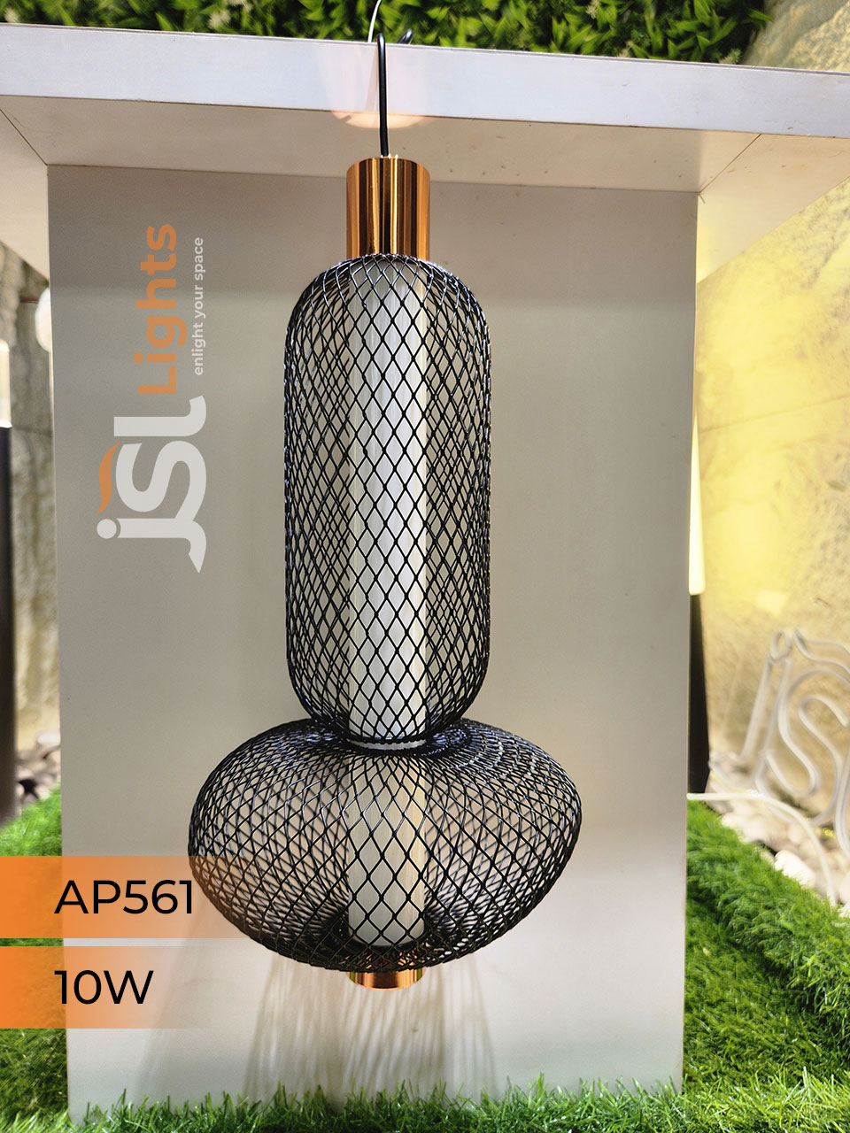 AP 561 10W Black Rose Gold Surface Hanging Light for Home Ceiling Pendant Light with Hanging Wire
