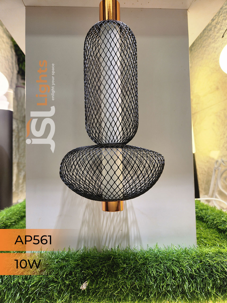 AP 561 10W Black Rose Gold Surface Hanging Light for Home Ceiling Pendant Light with Hanging Wire