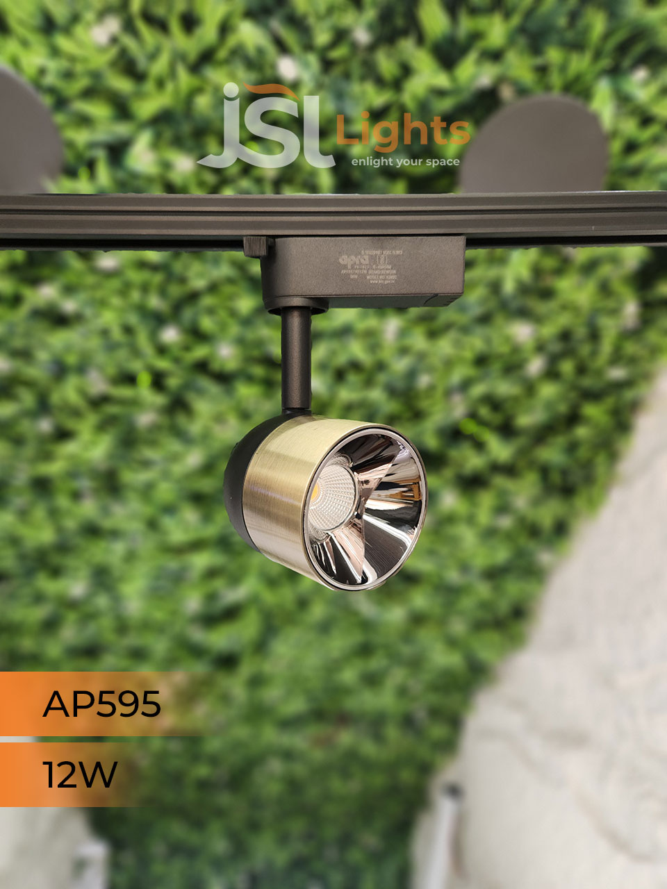 AP 595 12W LED Track Light Spotlight Antique Brass Body Track Lighting Non Magnetic