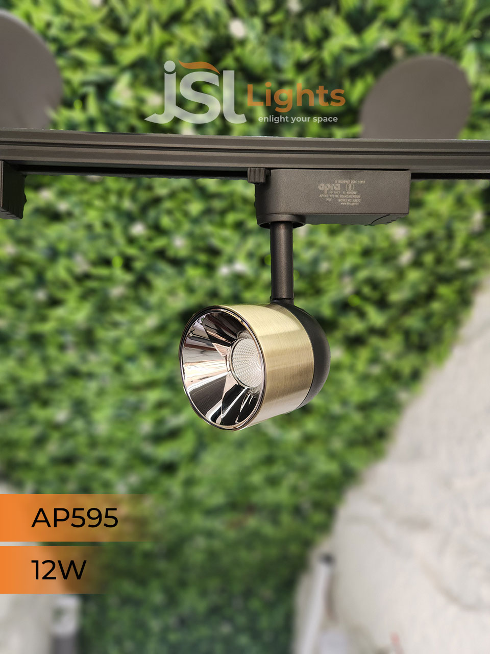 AP 595 12W LED Track Light Spotlight Antique Brass Body Track Lighting Non Magnetic