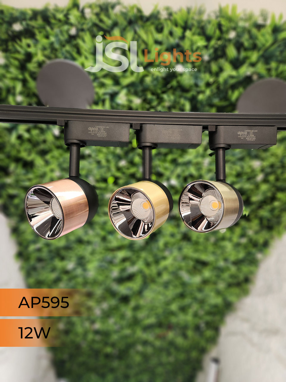 AP 595 12W LED Track Light Spotlight Antique Brass Body Track Lighting Non Magnetic