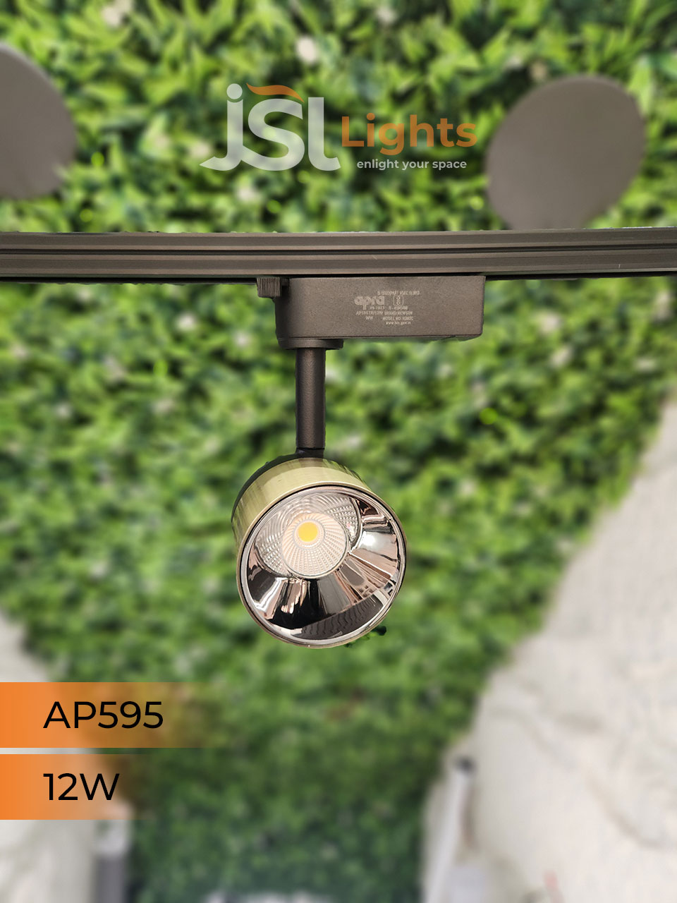 AP 595 12W LED Track Light Spotlight Antique Brass Body Track Lighting Non Magnetic