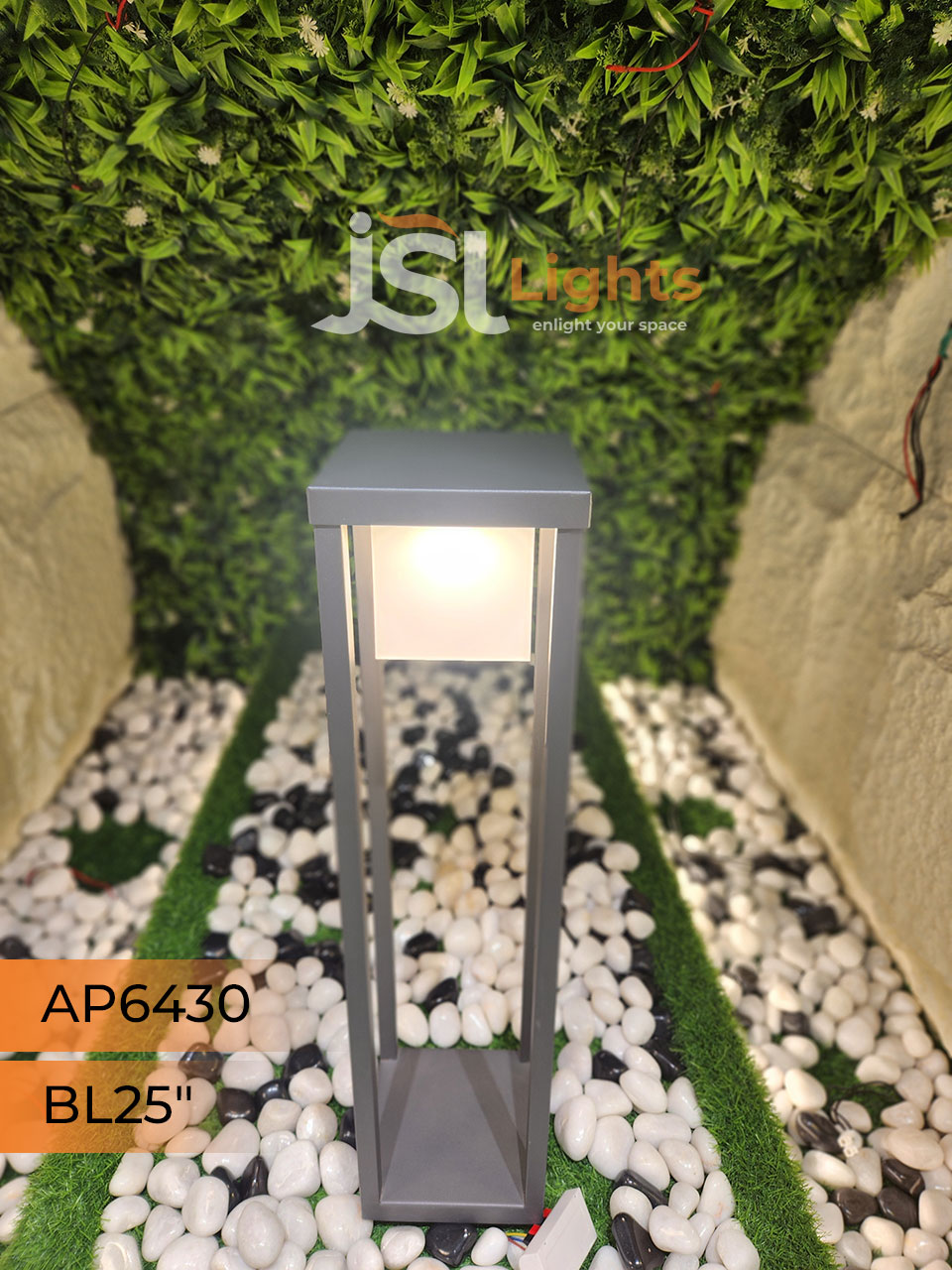 AP 6430 Outdoor Garden Bollard Light 25" Waterproof Pathway Light with 12w LED